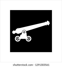 Cannon Icon, Weapon Icon, Old Style Vector Art Illustration