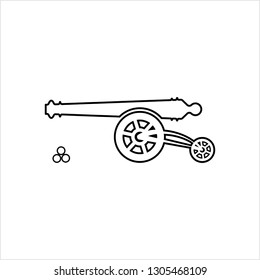Cannon Icon, Weapon Icon, Old Style Vector Art Illustration