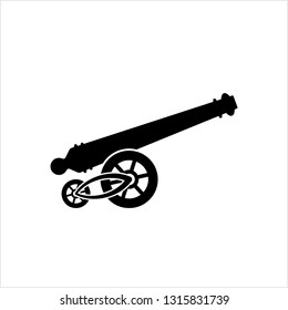 Cannon Icon, Weapon Icon, Old Style Vector Art Illustration