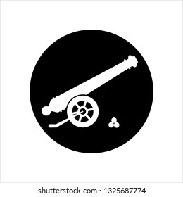 Cannon Icon, Weapon Icon, Old Style Vector Art Illustration