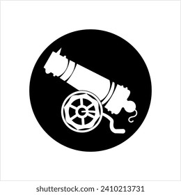 Cannon Icon, Weapon Icon, Old Style Vector Art Illustration