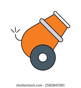 cannon icon with white background vector stock illustration