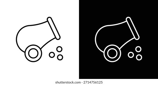 Iconos del cañón. iconos del vector del dibujo de la línea