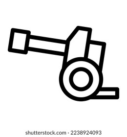 Icono de arma del ejército de íconos, vector de ilustración de cañón y logotipo perfecto. Signo de iconos de la colección moderna para el concepto móvil y el diseño de aplicaciones web.