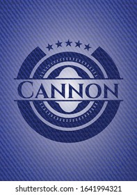 Cannon with jean texture. Vector Illustration. Detailed.