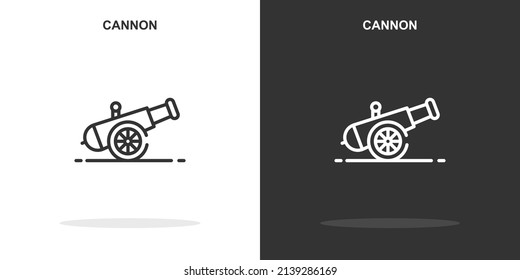 cannon line icon. Simple outline style.cannon linear sign. Vector illustration isolated on white background. Editable stroke EPS 10