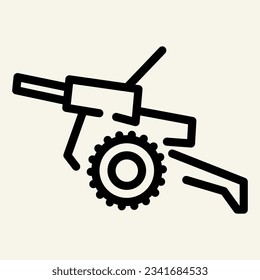 Cannon line icon. War vector illustration isolated on white. Weapon outline style designed for and app. Eps 10.