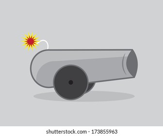Cannon lit and about to fire 