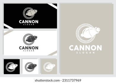 Cannon Logo, Elegant Simple Design Retro Vintage Style, War Artillery Vector, Illustration Symbol Icon