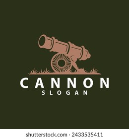 Kanonen-Logo, elegantes einfaches Design Retro-Vintage-Stil, Krieg Artillerie Vektor, Illustration Symbol Icon