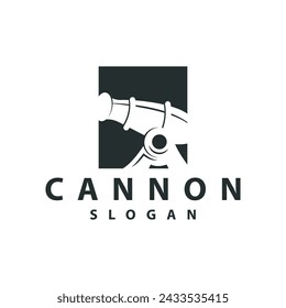 Kanonen-Logo, elegantes einfaches Design Retro-Vintage-Stil, Krieg Artillerie Vektor, Illustration Symbol Icon