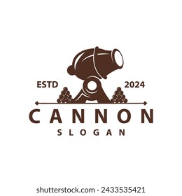 Cannon Logo, Elegant Simple Design Retro Vintage Style, War Artillery Vector, Illustration Symbol Icon