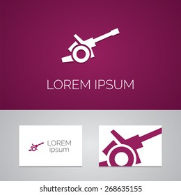 cannon logo template icon design elements with business card  