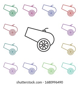 Icono de estilo multicolor. Línea delgada simple, contorno vector de carnaval e iconos de diversión para ui y ux, sitio web o aplicación móvil