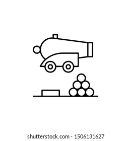 Cannon, pirate icon. Element of pirate thin line icon