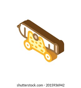 vector de icono isométrico pirata cannon. signo pirata cannon. ilustración de símbolo aislado