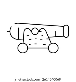 cannon pirate line icon vector. cannon pirate sign. isolated contour symbol black illustration