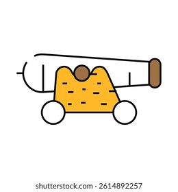 cannon pirate line icon vector. cannon pirate sign. isolated symbol illustration