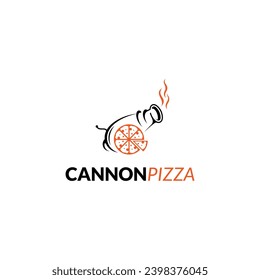 Concepto de logotipo creativo de Cannon Pizza