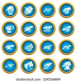 Cannon retro icons set. Simple illustration of 16 cannon retro vector icons for web