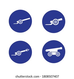 Iconos retro de cañón establecidos. Ilustración simple de 4 iconos vectoriales retro de cañón para web