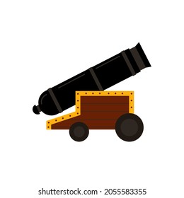 Fusil cañón. Armas antiguas. Ilustración vectorial aislada.