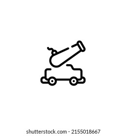 Cannon, Ship, Weapon Outline Icon, Logo, and illustration Vector