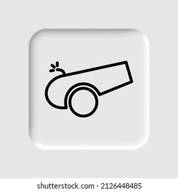Cannon simple icon. Flat desing. Neumorphism design.ai