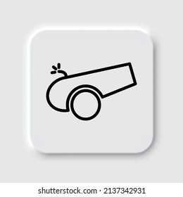 Cannon simple icon. Flat desing. Neumorphism design.ai