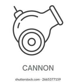 Ilustración de símbolo de contorno de diseño de estilo simple de cañón