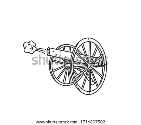 Cannon sketch - Iftar cannon - Ramadan cannon icon 