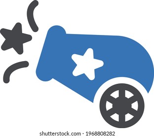 cannon vector glyph color icon