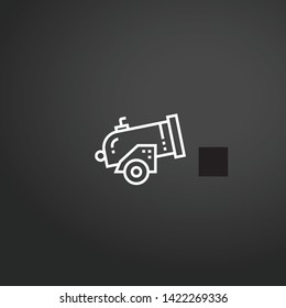 Cannon vector icon. Cannon concept stroke symbol design. Thin graphic elements vector illustration, outline pattern for your web site design, logo, UI. EPS 10.