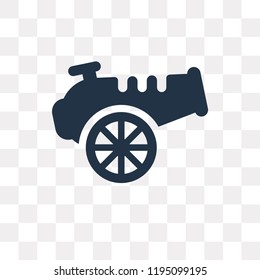 Cannon vector icon isolated on transparent background, Canon transparency concept can be used web and mobile