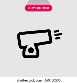 Cannon vector icon, A large, heavy piece of artillerysymbol. Simple, modern flat vector illustration for mobile app, website or desktop app 