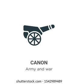 Cannon vector icon on white background. Flat vector cannon icon symbol sign from modern army collection for mobile concept and web apps design.