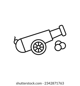 Icono de vector de cañón que puede modificar o editar fácilmente

