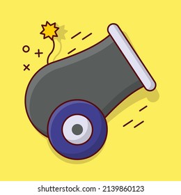 cannon Vector illustration on a transparent background.Premium quality symbols. vector line flat  icon for concept and graphic design.