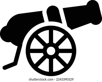 cannon Vector illustration on a transparent background. Premium quality symmbols. Glyphs vector icons for concept and graphic design. 
