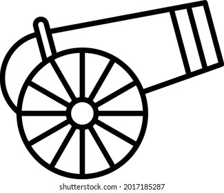 Cannon Vector Line Icon Design
