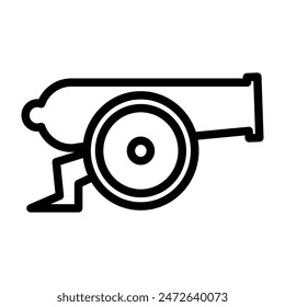Diseño de iconos de línea de Vector de cañón