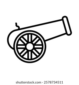 Cannon Vector Line Icon Design