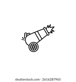 Cannon vector line icon icons design