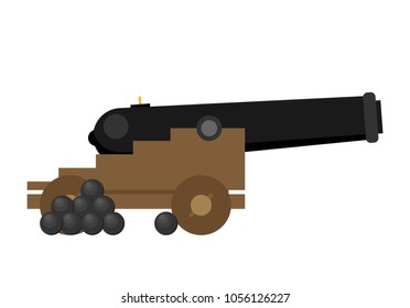 Cannon vector symbol flat icon