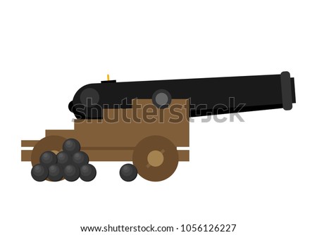 Cannon vector symbol flat icon