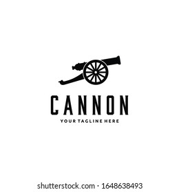 Cannon vintage retro logo design illustration, isolated on white background for your web and mobile app design