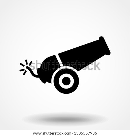 Cannon, war, weapon icon vector image. Can also be used for objects. Suitable for use on web apps, mobile apps and print media.