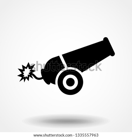 Cannon, war, weapon icon vector image. Can also be used for objects. Suitable for use on web apps, mobile apps and print media.