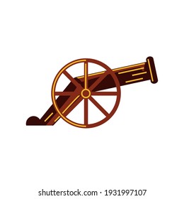 cannon weapon antique vector illustration cartoon isolated style