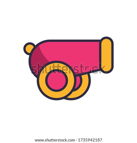 cannon weapon fill style icon vector illustration design